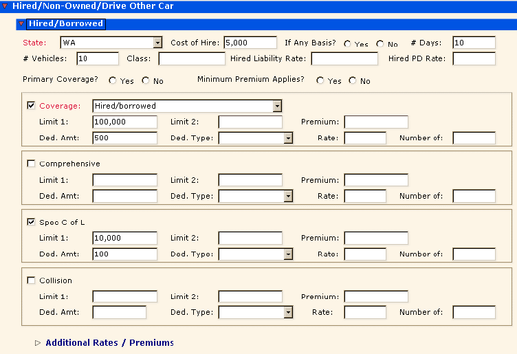 Form Map: Bus Auto ACORD 137