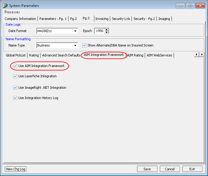 Setup AIM Integration Framework