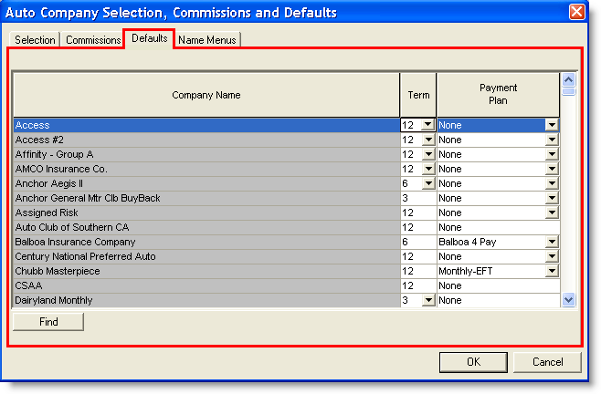 How do I set company default installment plans?