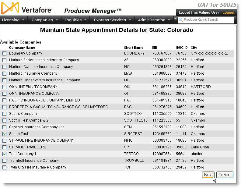 Maintain State Appointment Details Page